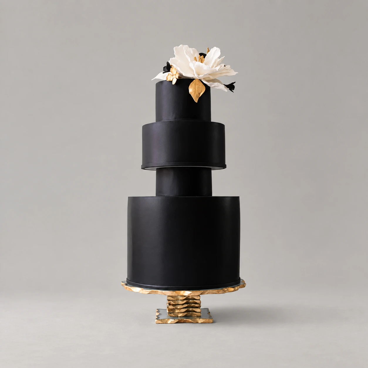 Black Wedding Cake — 3 cake tiers