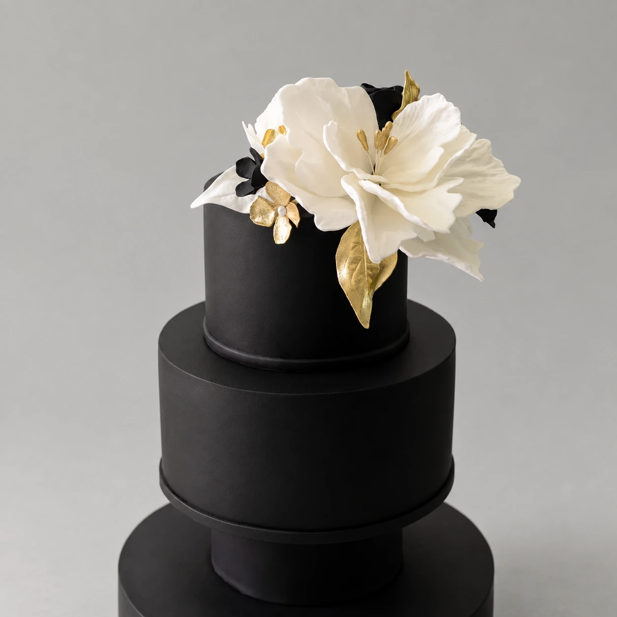 Black Wedding Cake — 3 cake tiers