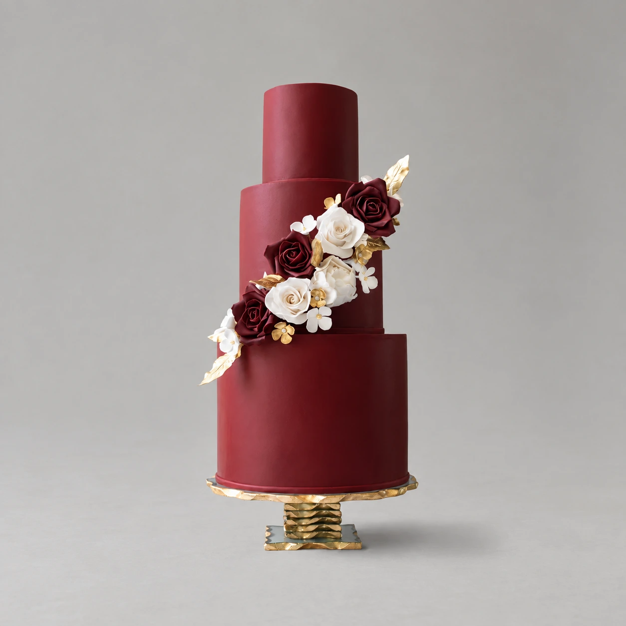 Burgundy Wedding Cake — 3 cake tiers