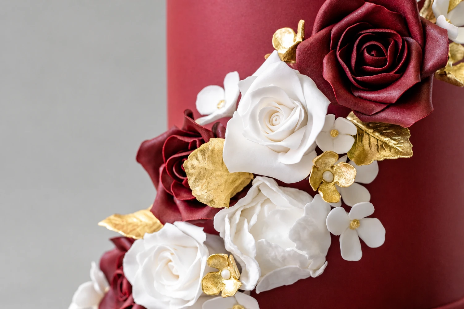 Burgundy Wedding Cake — 3 cake tiers