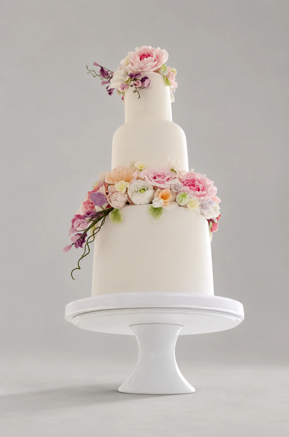 Garden Rose Wedding Cake — 3 cake tiers
