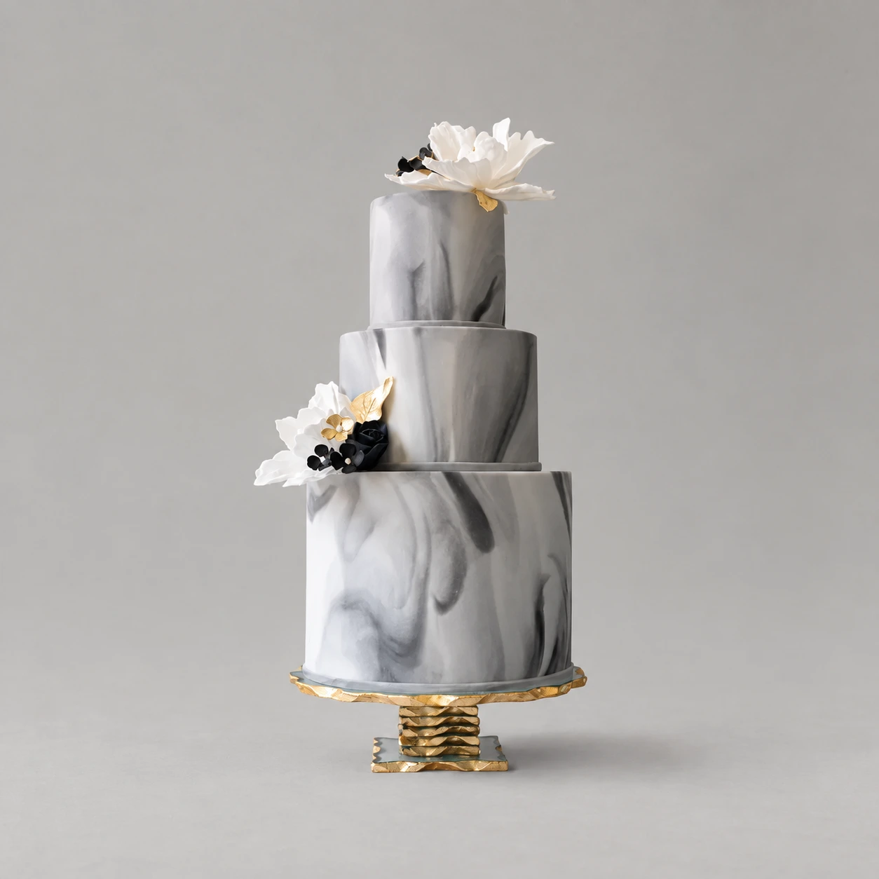 Grey Marble Wedding Cake — 3 cake tiers