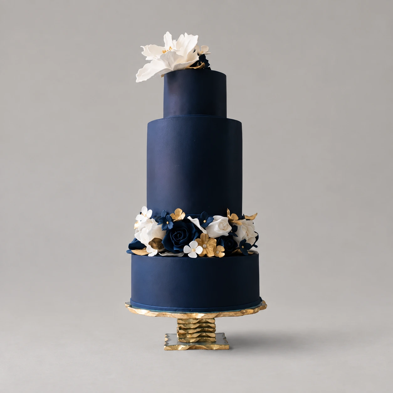 Navy Blue Wedding Cake — 3 cake tiers